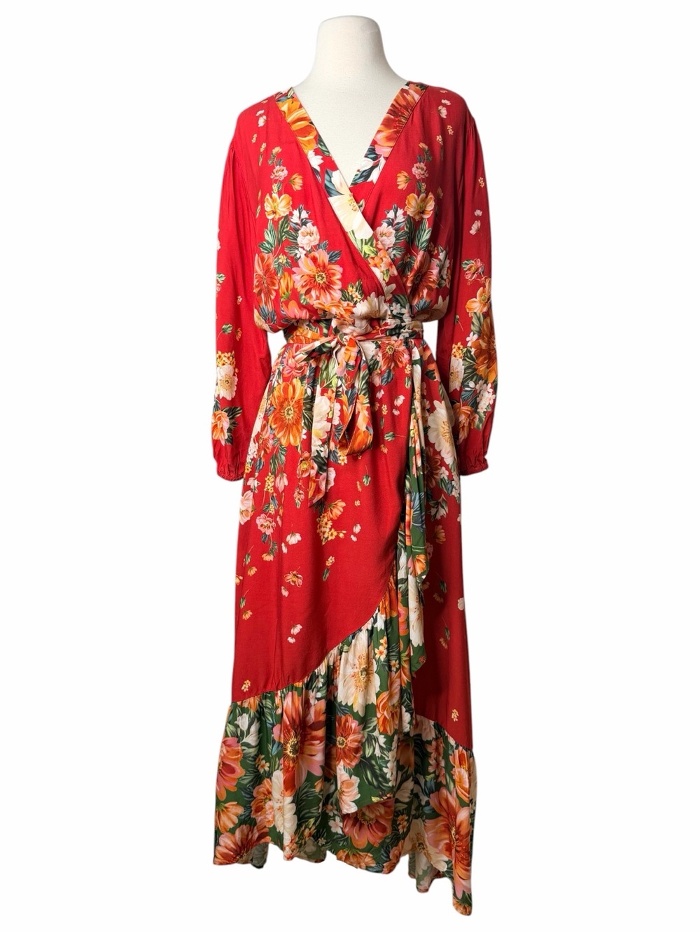 FARM Rio NWT Floral Wrap Dress. Size Large. - Picture 2 of 10
